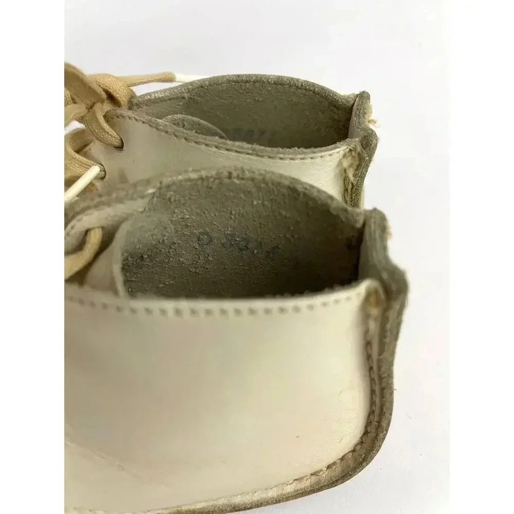 VTG Penney's Baby Shoes Sz 4D 70's Split Leather White‎ BOXED